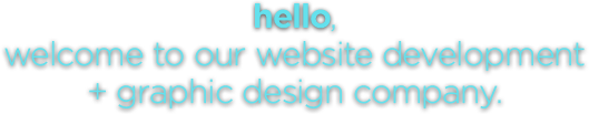 Hello, welcome to our website development + graphic design company.