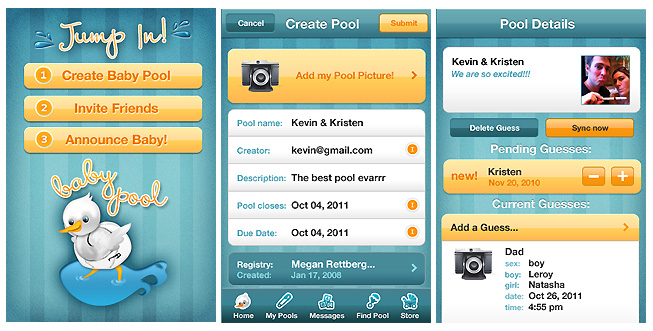 Baby Pool - iPhone App Design